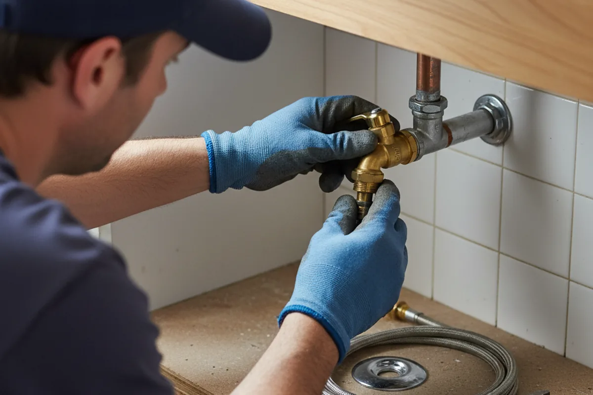 Shutoff valve and fitting work during Well Pump Repair in Sloan